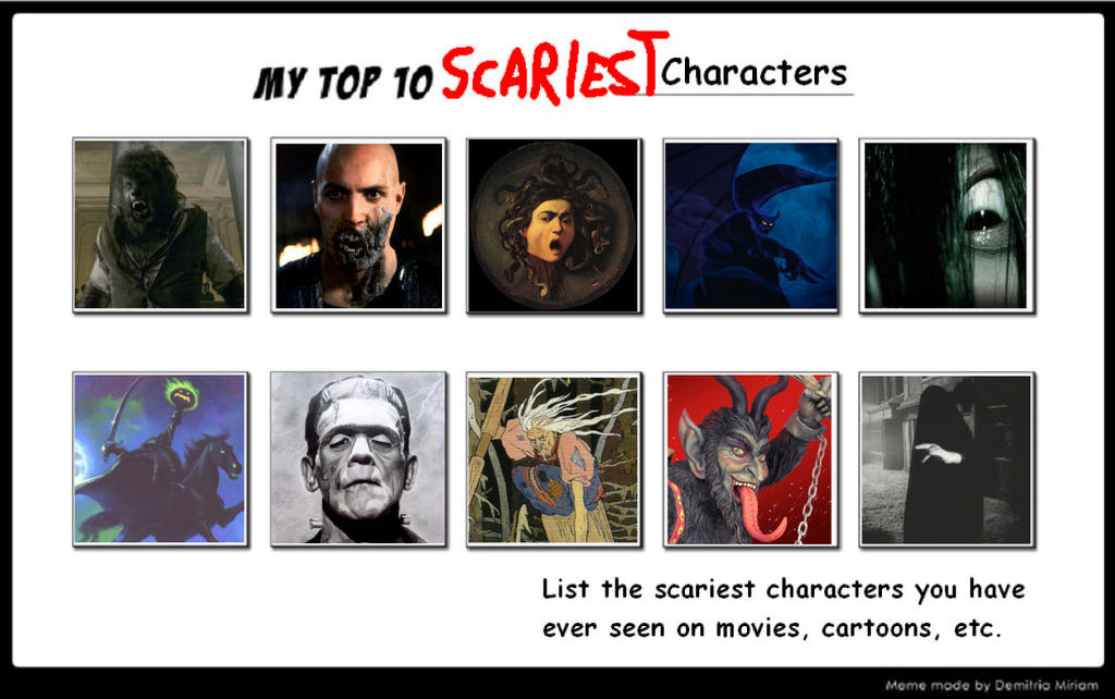 My Favorite Scariest Characters Meme by TandP on DeviantArt