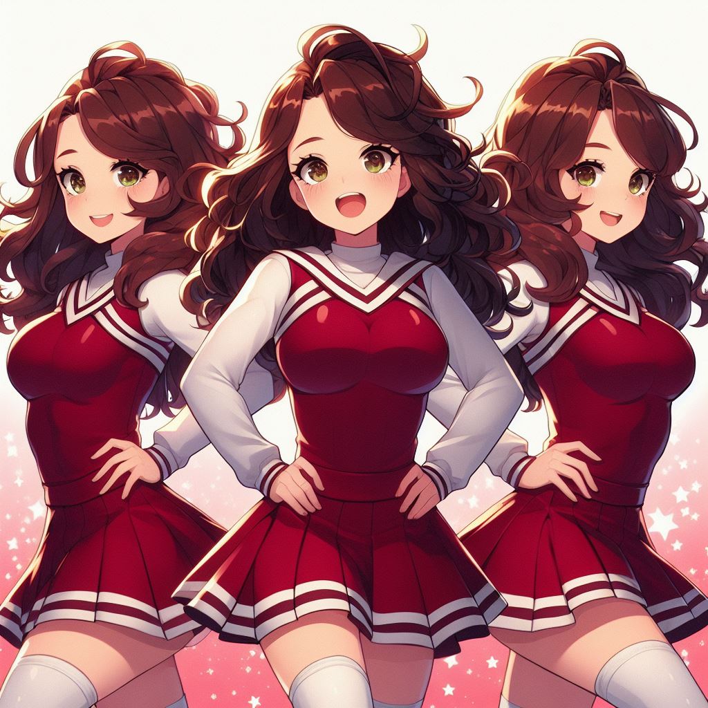Triplets Deviantart Triplet Cheerleaders - AI Art by hulkchloron99 on DeviantArt