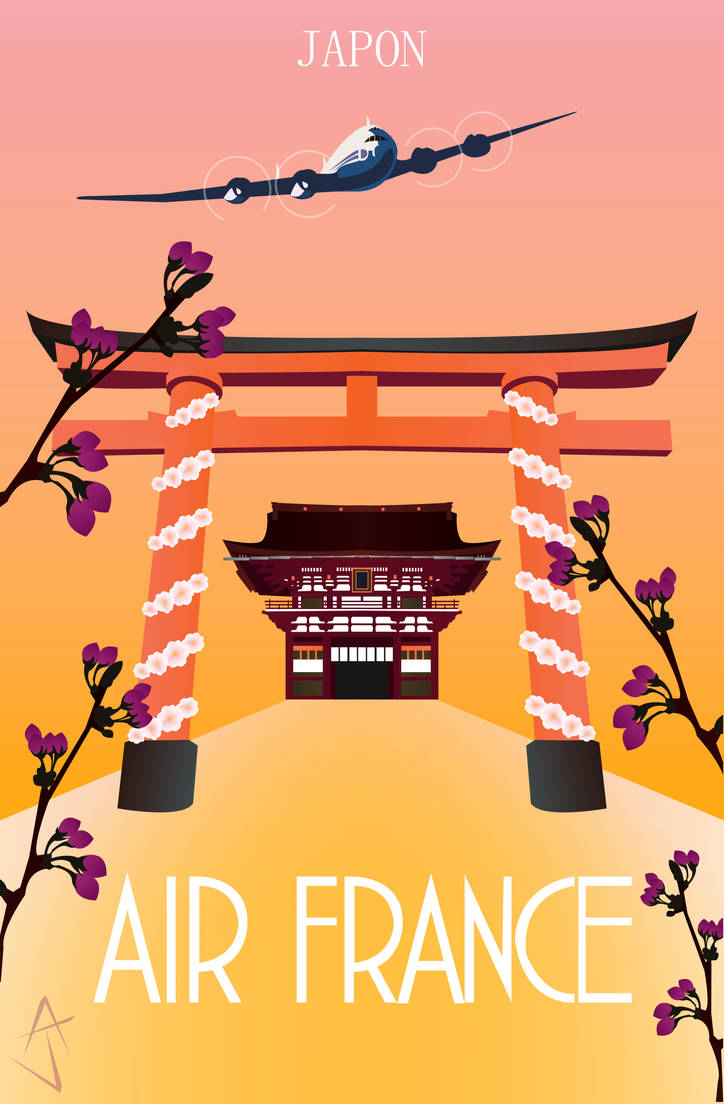Projet D Ecole 2018 Affiche Air France Vintage By Ajgraphiste On Deviantart