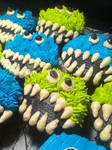 Halloween Monster Cupcakes by Corpse-Queen