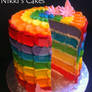 Rainbow Buttercream Petal Cake