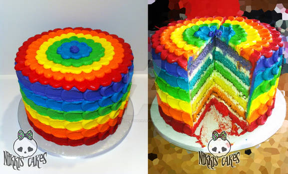 Rainbow Buttercream Petal Cake 2