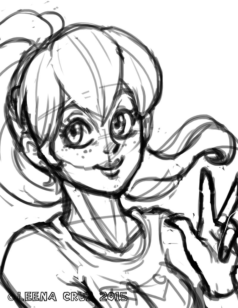 Princess Peach Sketch Commission by LeenaCruz