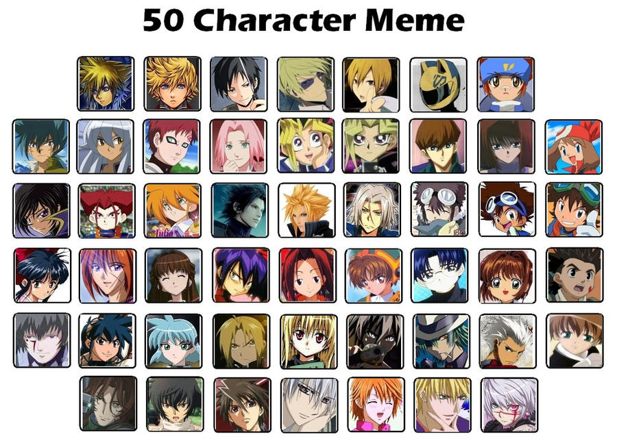 50 Character Meme by Hisaki-Raiden on DeviantArt