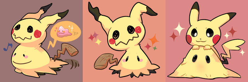 Ditto, Mimikyu, Pikachu