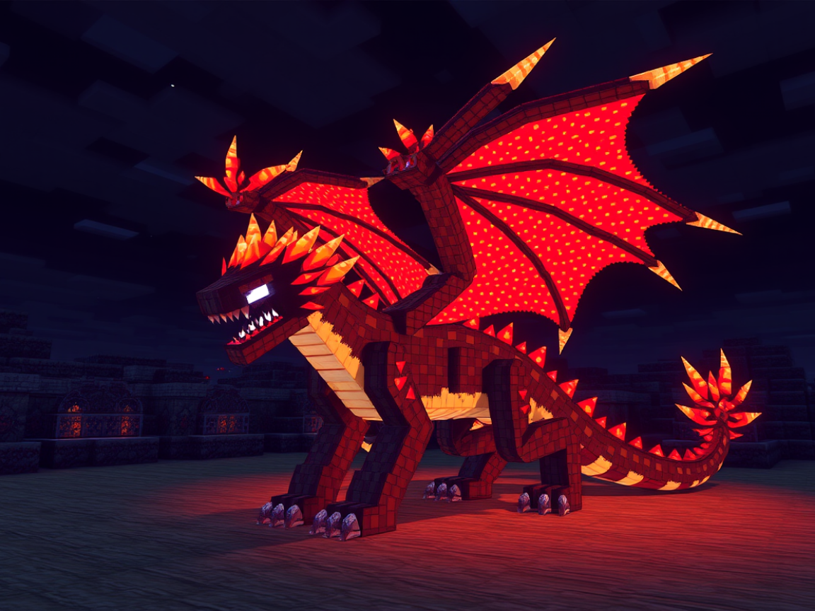 Minecraft Style Dragon Minecraft Dragon by yehiram on DeviantArt