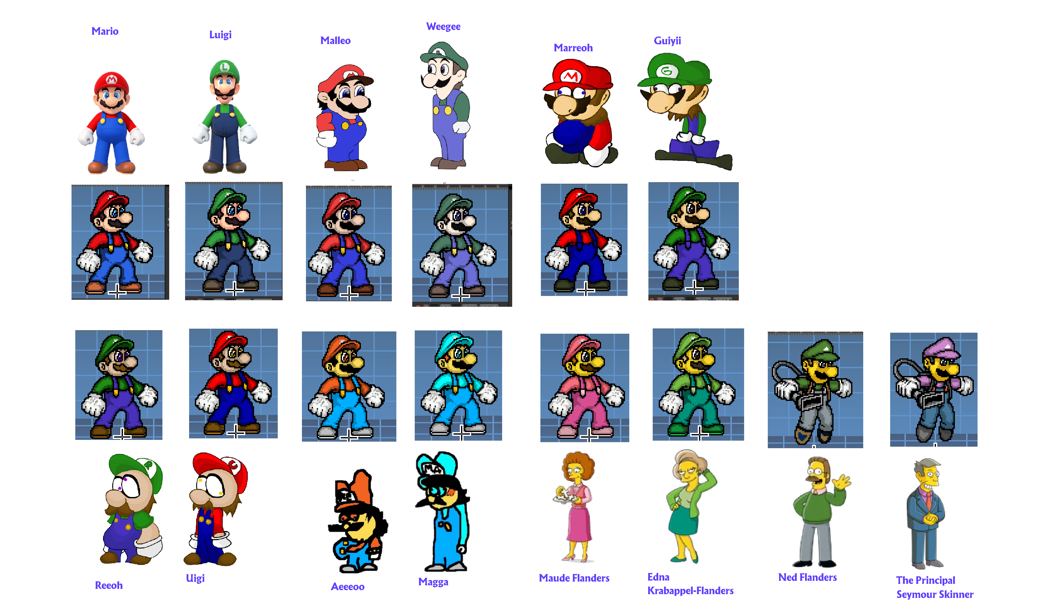 Mario Custom Design Super Custom Mario Palettes by AbbysekALT on DeviantArt