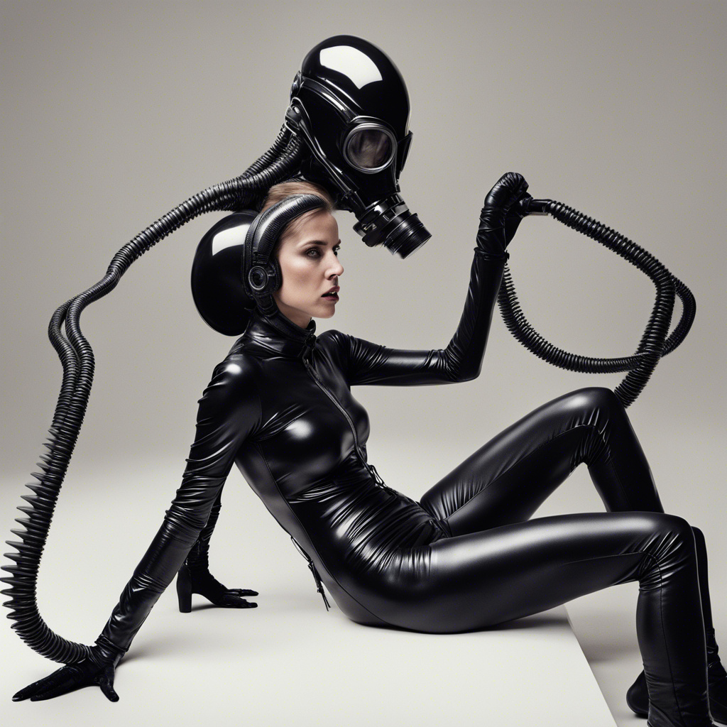 A Woman In A Black Latex Catsuit And Gas Mask With By Dexterrexr On a-woman-in-a-black-latex-catsuit-and-gas-mask-with-by-dexterrexr-on