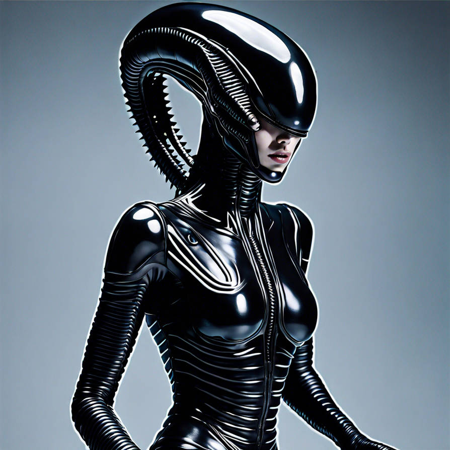 latex rubber xenomorph AI Woman