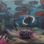 Subnatica Mushroom Forest Acrylic Painting