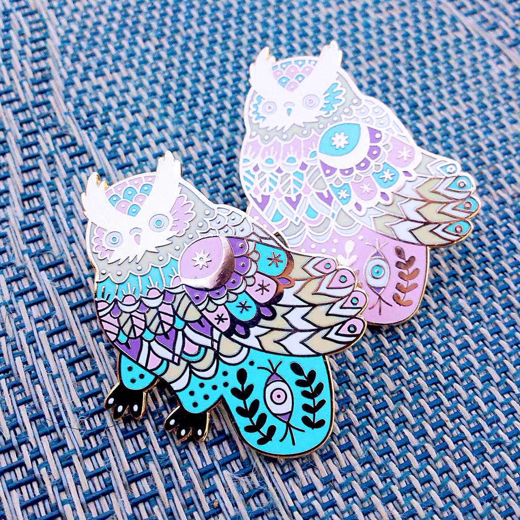 Celestial Owl Pins