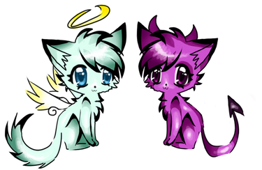 Halo and Horns adoptable kitties!