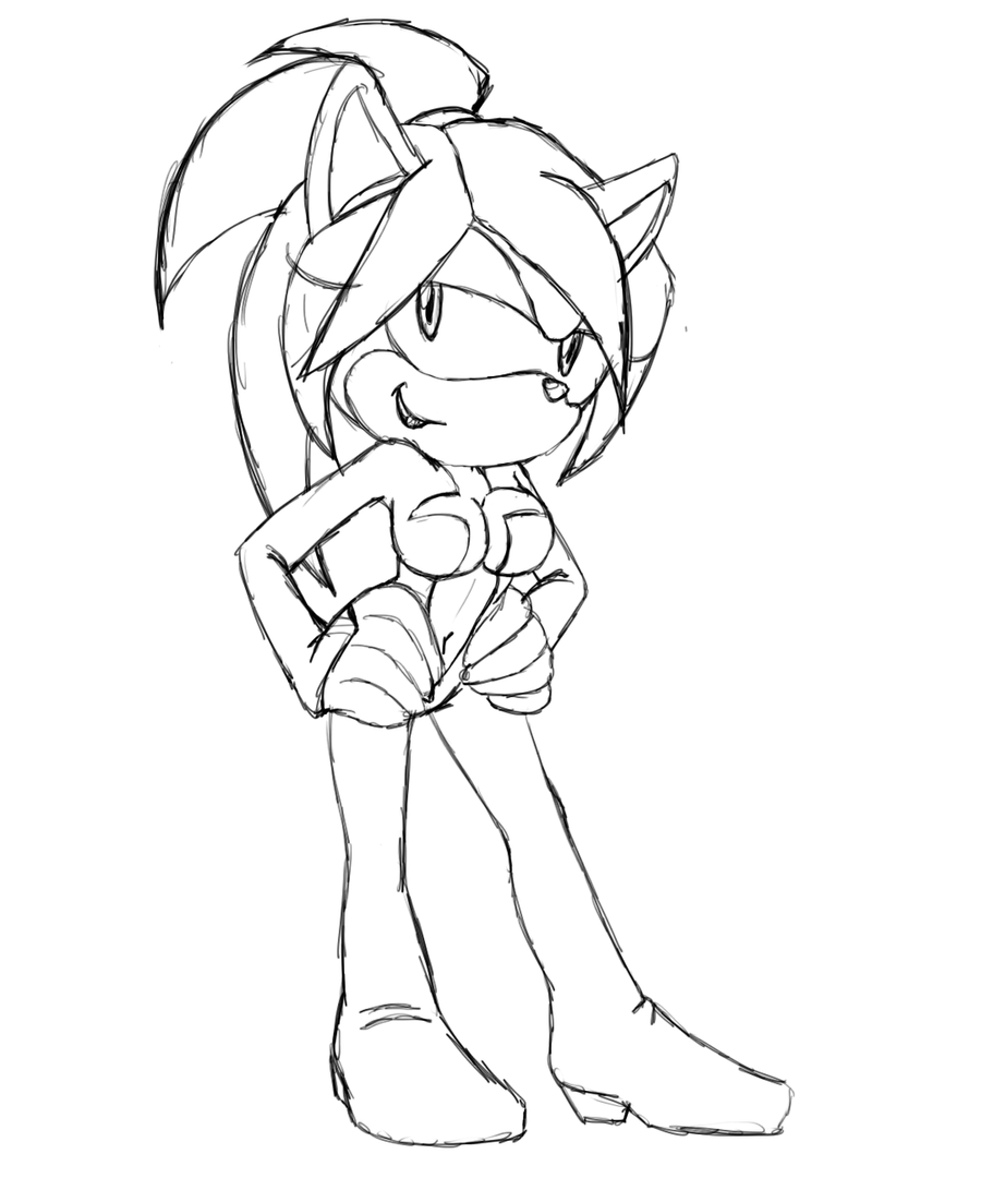 Sonic Female Oc Base Sketch Coloring Page Sketch Coloring Page.