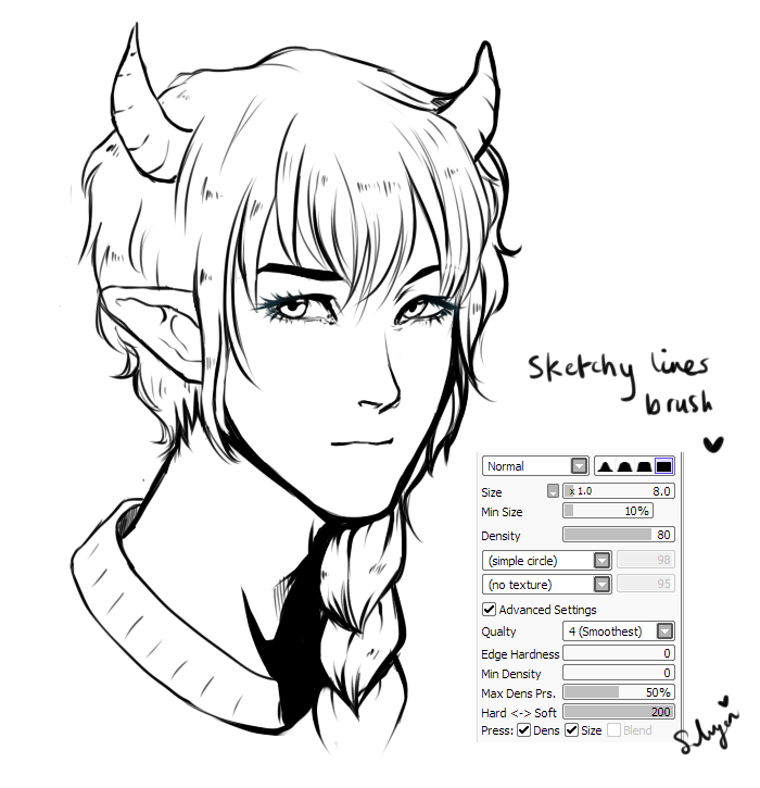 lineart brush settings by silvyen on