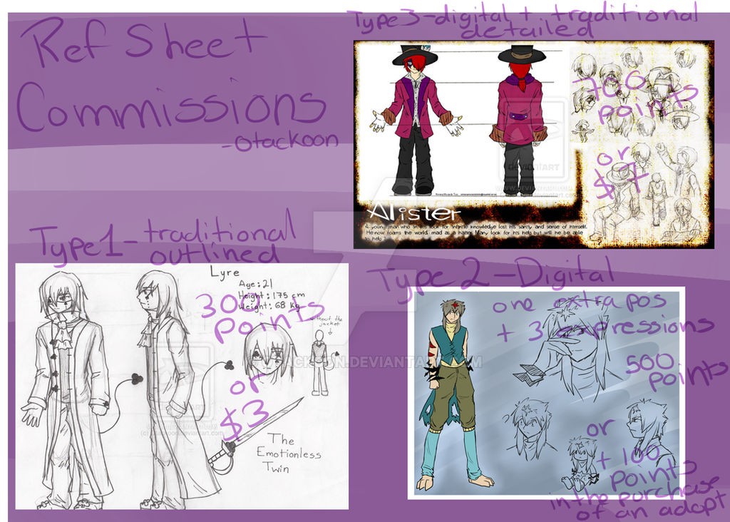Ref Sheet Commissions by Otackoon on DeviantArt