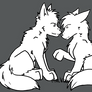 Wolf Canine Couple Lineart