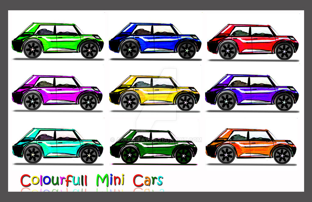 colorful smart cars