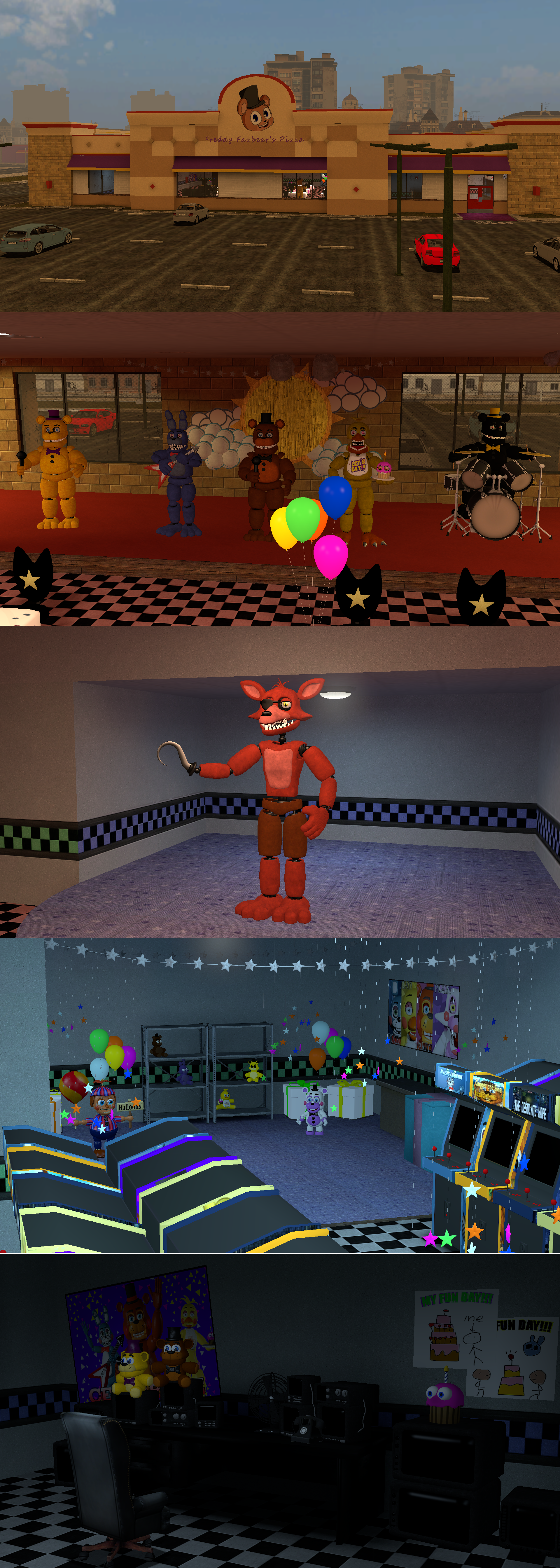 Freddy Fazbear's Pizza Original Animatronics by EmeraldJolteon06 on  DeviantArt