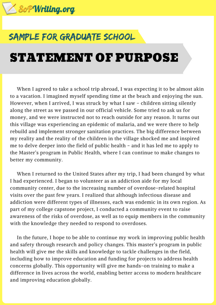 format for writing statement of purpose