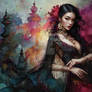 Ink-Draped Tassel Gaze