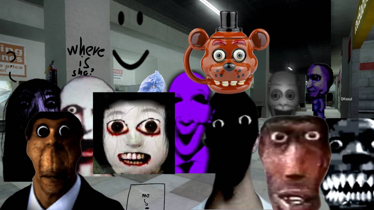 Afton sees some fanmade nextbots by goodgirl8593 on DeviantArt