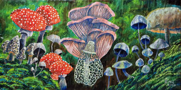 Mushrooms painting