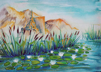Minas Tirith with waterlilies