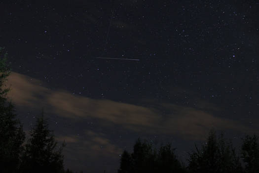 Satellite pass at night