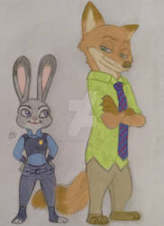Sly bunny, dumb fox (colored)