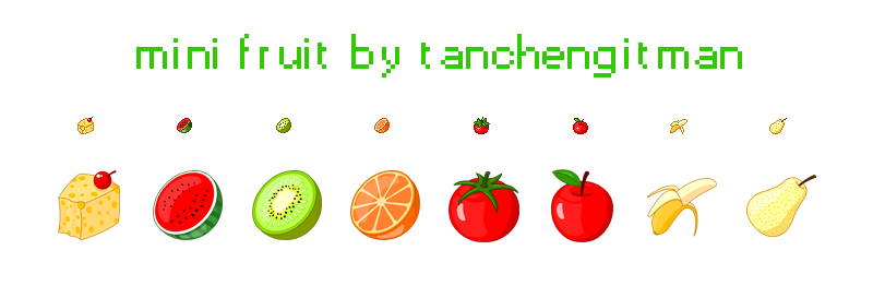 mini fruit - pixel icons