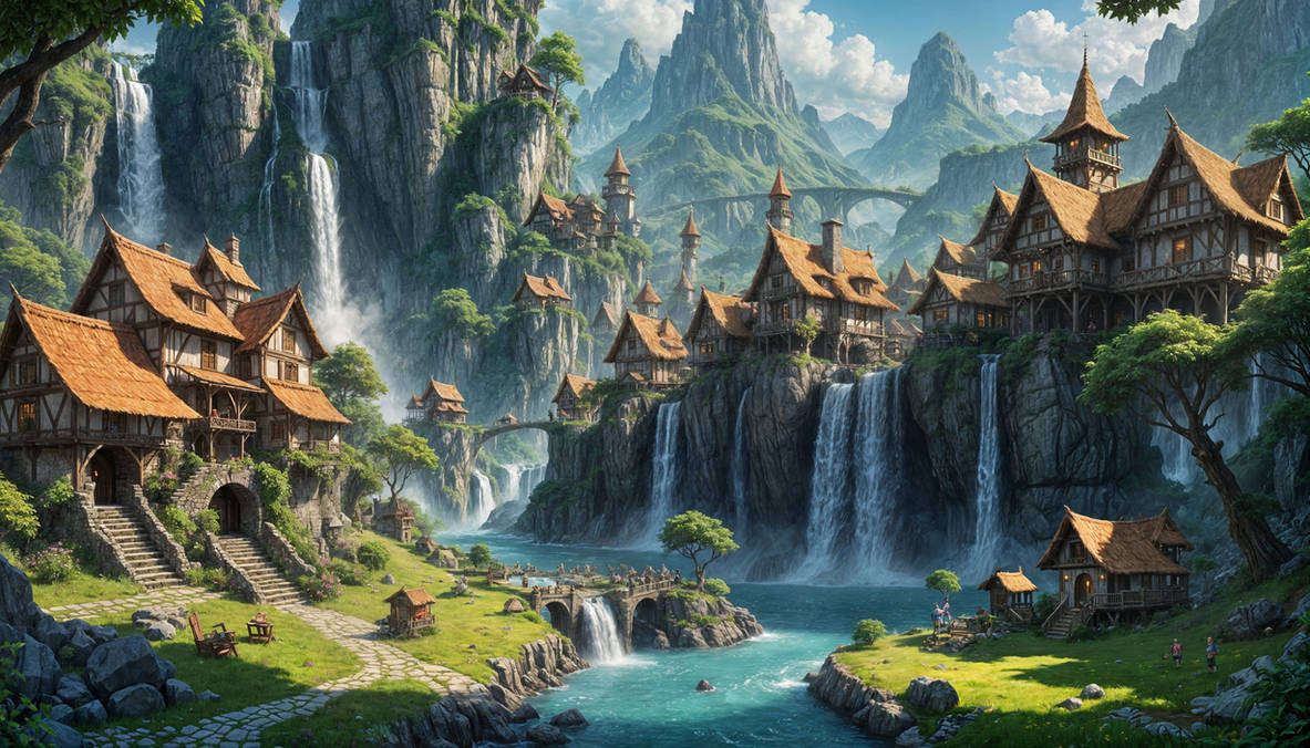 Vilage R Water Fall Waterfall Village 3 by Arcaedes on DeviantArt