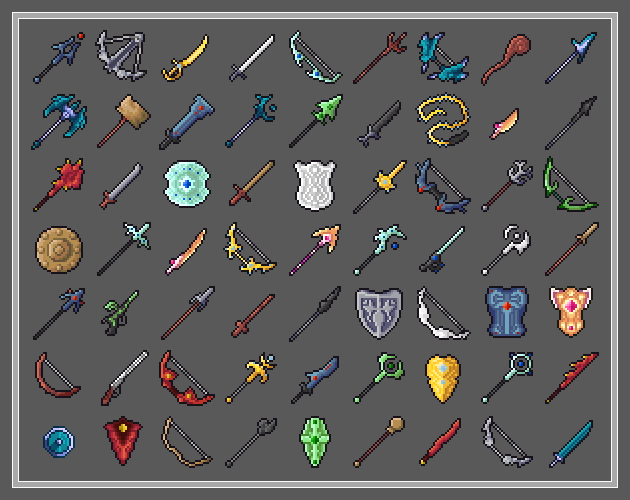 32x32 anime style weapons : r/PixelArt