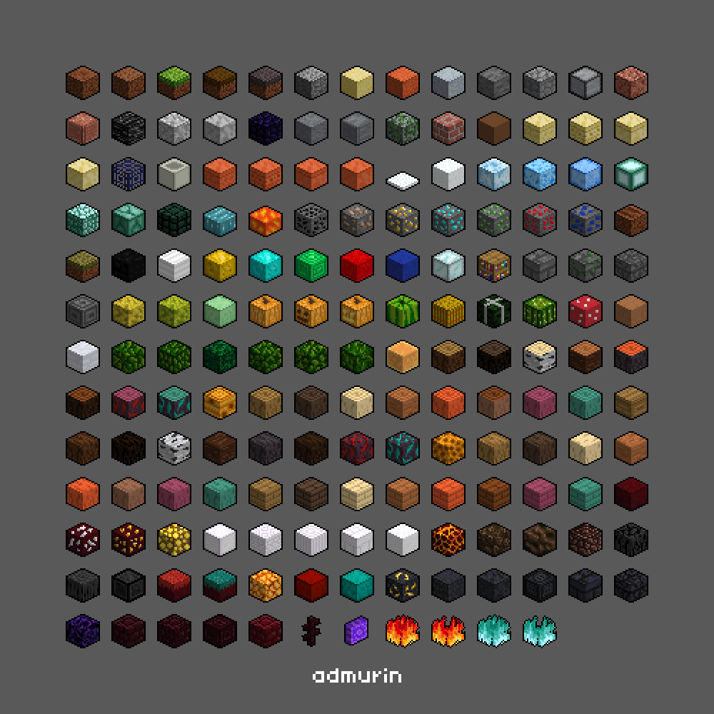 Minecraft Blocks Complete Collection MC Blocks by Admurin on DeviantArt