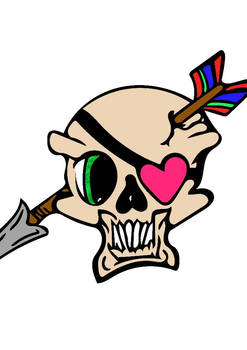 skull heart arrow
