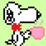 Snoopy with a cup of tea