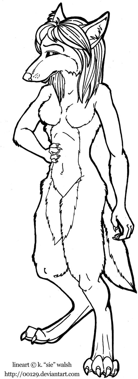 female werewolf sketches drawings