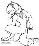 Free Werewolf Crouch Lineart Template