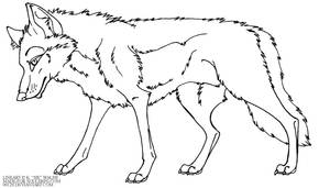 Free Wolf standing Lineart