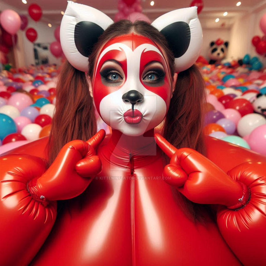 Red Panda Inflation Inflated red panda girl by Kitteninflator on DeviantArt
