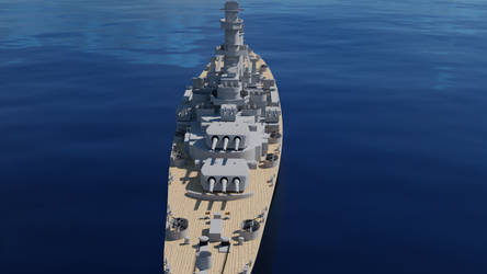 USS Alaska CB-1 3D Model close up