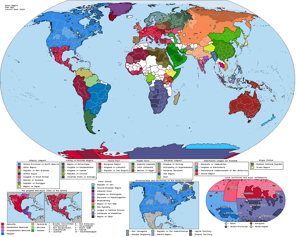 Aztec Empire On World Map