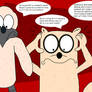 Shaved Mordecai and Rigby