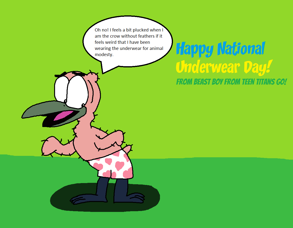 Happy National Underwear Day from Beast Boy by DarrenEwertChannel on  DeviantArt