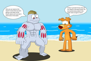 Naked Machoke and Ty iat the Beach