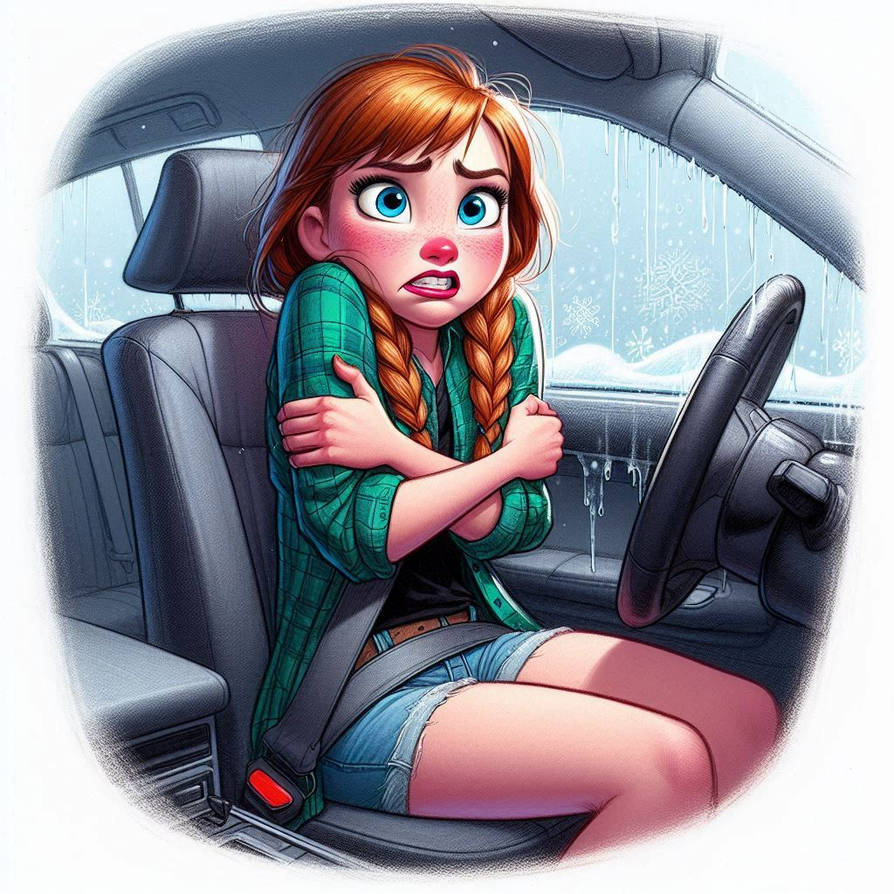 Anna Out Cold Anna in a Cold Car V7 by CrazyLooneyToony on DeviantArt