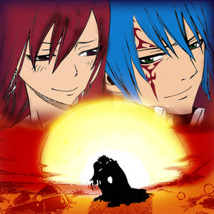 Erza and Jellal-manga sunset v.2