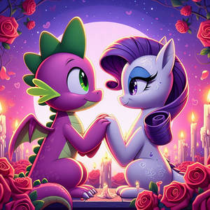 spike and rarity holding hands