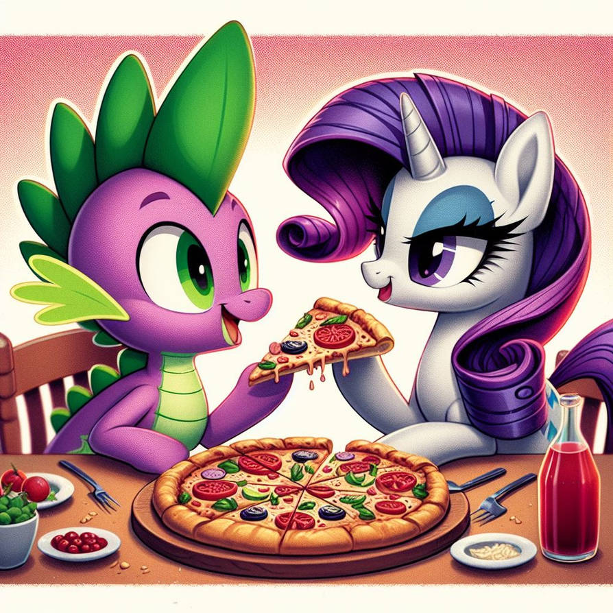 spike and rarity eating pizza by stitchfan08steven on DeviantArt