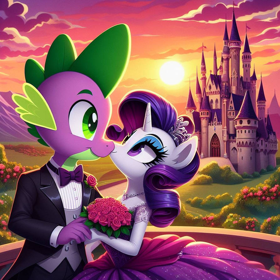 rarity kisses spike by stitchfan08steven on DeviantArt