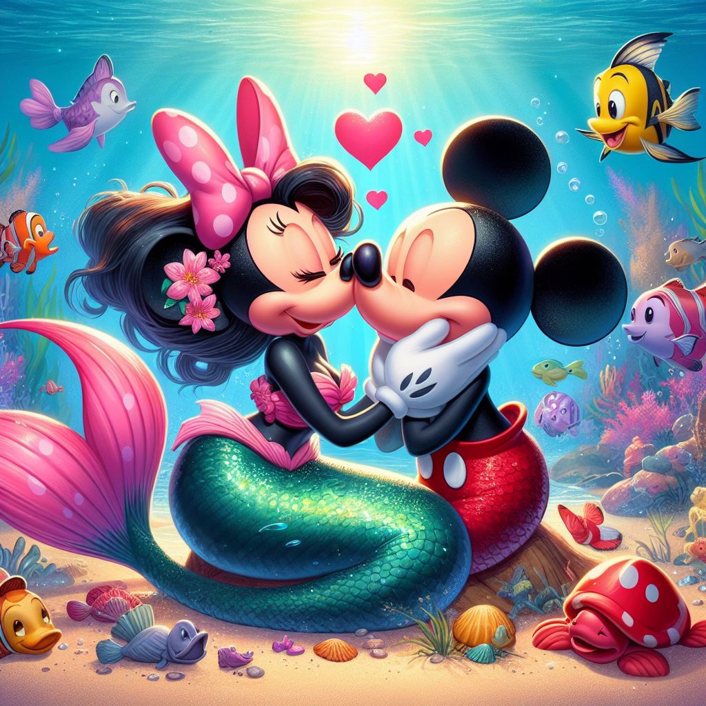 minnie mouse the mermaid kisses mickey mouse by stitchfansteven minnie mouse the mermaid kisses mickey mouse by stitchfansteven